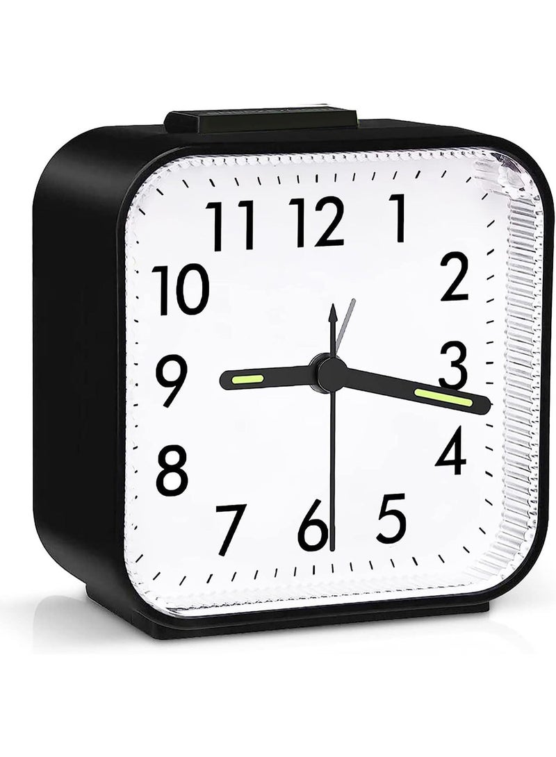 ChicAbode Silent Alarm Clocks Bedside, Battery Powered Non ticking Bedside Clock, with Luminous Pointer, Large Display Snooze, for Heavy Sleepers, Kids, Travel, Bedroom, Office, Easy to Read - Image 1